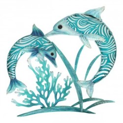 DÉCORATION MURALE : 2 DAUPHINS ALGUES, design, modern