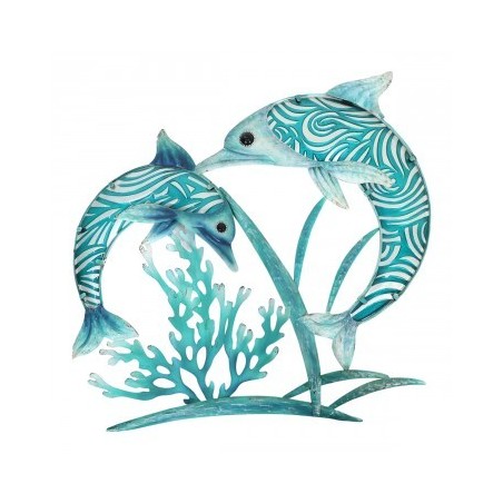 DÉCORATION MURALE : 2 DAUPHINS ALGUES, design, modern