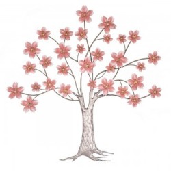 DÉCORATION MURALE : ARBRE FLEURS ROSES, design, modern