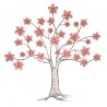 DÉCORATION MURALE : ARBRE FLEURS ROSES, design, modern