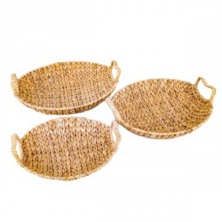 VANNERIE : SET 3 PLATEAUX RONDS, design, modern