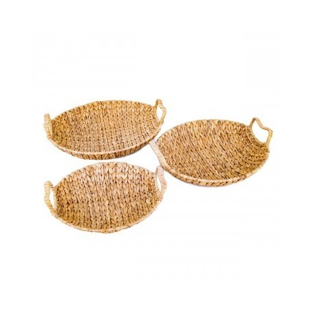 VANNERIE : SET 3 PLATEAUX RONDS, design, modern