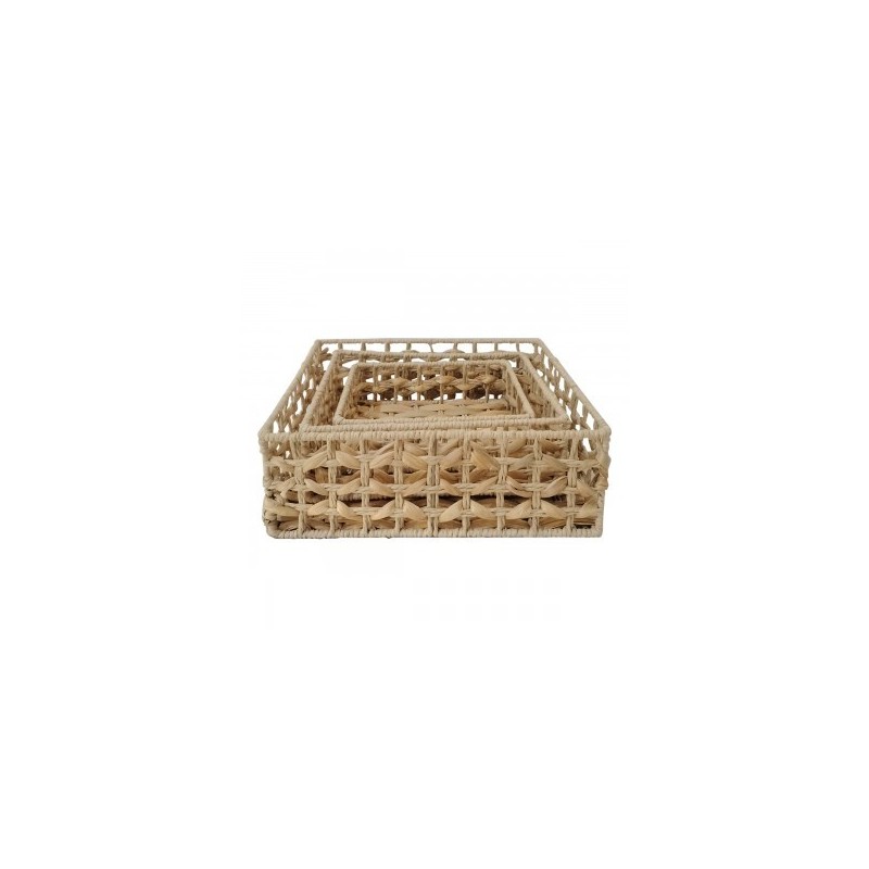 VANNERIE : SET 3 PANIERS CARRÉ, design, modern VANNERIE : SET 3 PANIERS CARRÉ, design, modern
