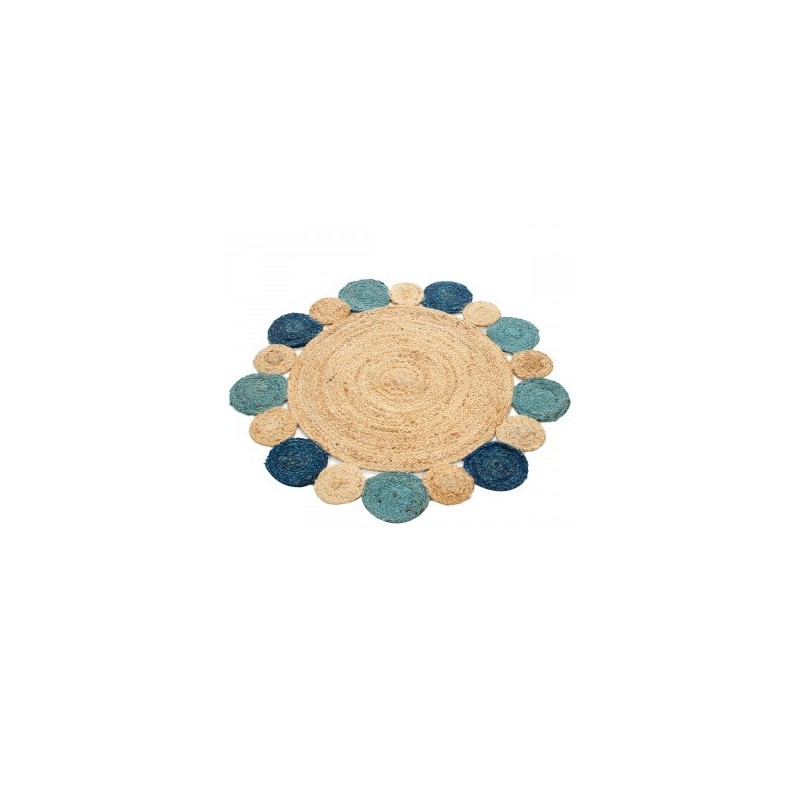 VANNERIE : TAPIS PETITS RONDS BLEU, design, modern VANNERIE : TAPIS PETITS RONDS BLEU, design, modern