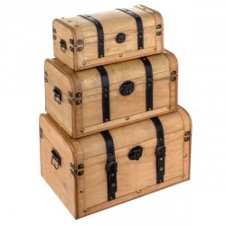 VANNERIE : SET 3 VALISES EN BOIS , design, modern