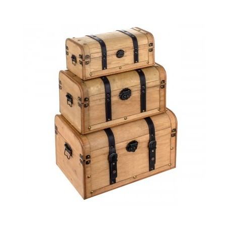VANNERIE : SET 3 VALISES EN BOIS , design, modern