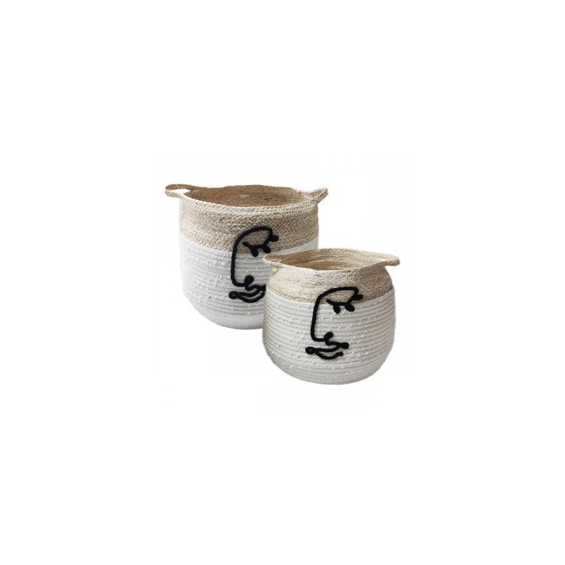 VANNERIE : SET 2 PANIERS VISAGE, design, modern VANNERIE : SET 2 PANIERS VISAGE, design, modern