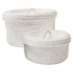 VANNERIE : SET 2 PANIERS COUVERCLE, design, modern