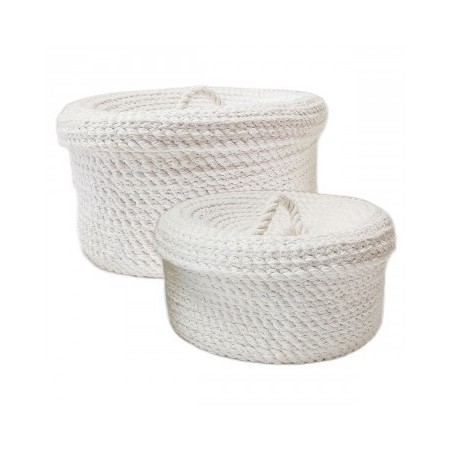VANNERIE : SET 2 PANIERS COUVERCLE, design, modern