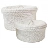 VANNERIE : SET 2 PANIERS COUVERCLE, design, modern