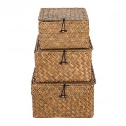 VANNERIE : SET 3 PANIERS ATTACHE, design, modern