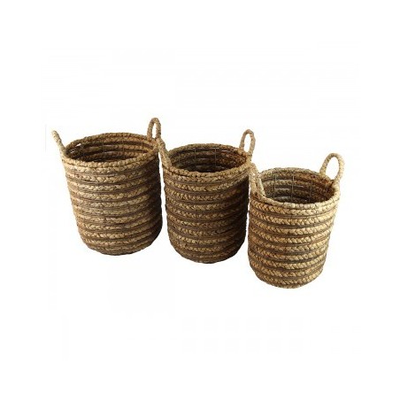 VANNERIE : SET 3 PANIERS HAUT, design, modern