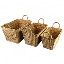 VANNERIE : SET 3 PANIERS RECTANGULAIRE, design, modern