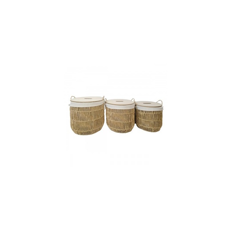 VANNERIE : SET 3 CORBEILLES ROTIN, design, modern VANNERIE : SET 3 CORBEILLES ROTIN, design, modern
